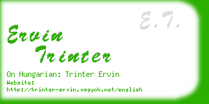 ervin trinter business card